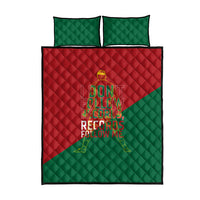 Portugal Football Number 7 GOAT Quilt Bed Set Records Follow Me Sports Quote Line Art