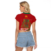 Portugal Football Number 7 GOAT Raglan Cropped T Shirt Records Follow Me Sports Quote Line Art