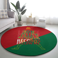 Portugal Football Number 7 GOAT Round Carpet Records Follow Me Sports Quote Line Art