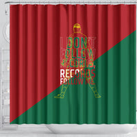 Portugal Football Number 7 GOAT Shower Curtain Records Follow Me Sports Quote Line Art