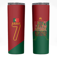 Portugal Football Number 7 GOAT Skinny Tumbler Records Follow Me Sports Quote Line Art