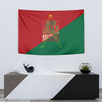 Portugal Football Number 7 GOAT Tapestry Records Follow Me Sports Quote Line Art