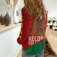 Portugal Football Number 7 GOAT Women Casual Shirt Records Follow Me Sports Quote Line Art