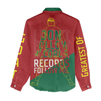 Portugal Football Number 7 GOAT Women Casual Shirt Records Follow Me Sports Quote Line Art
