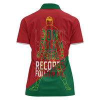 Portugal Football Number 7 GOAT Women Polo Shirt Records Follow Me Sports Quote Line Art