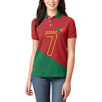 Portugal Football Number 7 GOAT Women Polo Shirt Records Follow Me Sports Quote Line Art