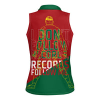 Portugal Football Number 7 GOAT Women Sleeveless Polo Shirt Records Follow Me Sports Quote Line Art