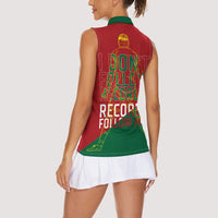 Portugal Football Number 7 GOAT Women Sleeveless Polo Shirt Records Follow Me Sports Quote Line Art