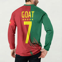 Portugal Football Goat Button Sweatshirt Number 7 Greatest Of All Time Sports