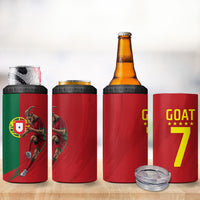 Portugal Football Goat 4 in 1 Can Cooler Tumbler Number 7 Greatest Of All Time Sports