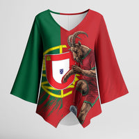 Portugal Football Goat Kimono Sleeve Blouse Number 7 Greatest Of All Time Sports