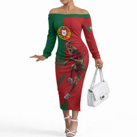 Portugal Football Goat Off The Shoulder Long Sleeve Dress Number 7 Greatest Of All Time Sports