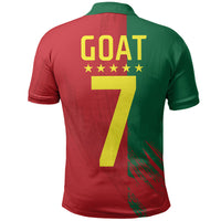 Portugal Football Goat Polo Shirt Number 7 Greatest Of All Time Sports