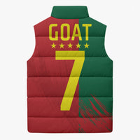 Portugal Football Goat Sleeveless Puffer Jacket Number 7 Greatest Of All Time Sports