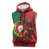Portugal Football Goat Sleeveless Zip Hoodie Number 7 Greatest Of All Time Sports