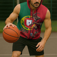 Portugal Football Goat Sleeveless Zip Hoodie Number 7 Greatest Of All Time Sports