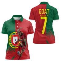 Portugal Football Goat Women Polo Shirt Number 7 Greatest Of All Time Sports