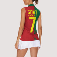 Portugal Football Goat Women Sleeveless Polo Shirt Number 7 Greatest Of All Time Sports