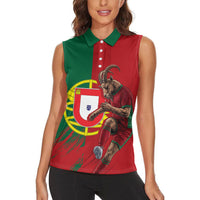 Portugal Football Goat Women Sleeveless Polo Shirt Number 7 Greatest Of All Time Sports