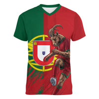Portugal Football Goat Women V-Neck T-Shirt Number 7 Greatest Of All Time Sports