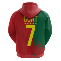 Portugal Football Goat Zip Hoodie Number 7 Greatest Of All Time Sports