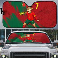 Portugal Football Auto Sun Shade Goat Number 7 Greatest Of All Time Abstract Grunge