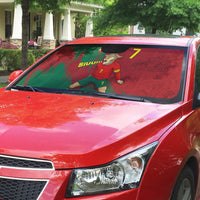 Portugal Football Auto Sun Shade Goat Number 7 Greatest Of All Time Abstract Grunge