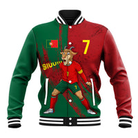 Portugal Football Baseball Jacket Goat Number 7 Greatest Of All Time Abstract Grunge