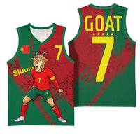 Portugal Football Basketball Jersey Goat Number 7 Greatest Of All Time Abstract Grunge
