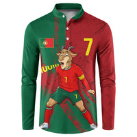 Portugal Football Button Sweatshirt Goat Number 7 Greatest Of All Time Abstract Grunge