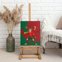 Portugal Football Canvas Wall Art Goat Number 7 Greatest Of All Time Abstract Grunge