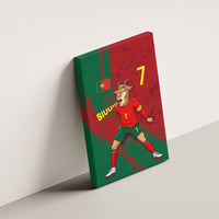 Portugal Football Canvas Wall Art Goat Number 7 Greatest Of All Time Abstract Grunge