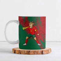 Portugal Football Ceramic Mug Goat Number 7 Greatest Of All Time Abstract Grunge