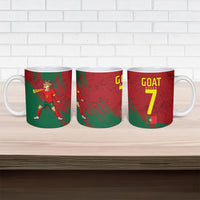 Portugal Football Ceramic Mug Goat Number 7 Greatest Of All Time Abstract Grunge
