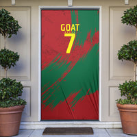 Portugal Football Door Cover Goat Number 7 Greatest Of All Time Abstract Grunge