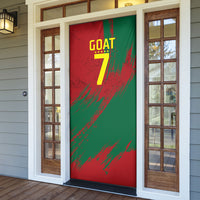 Portugal Football Door Cover Goat Number 7 Greatest Of All Time Abstract Grunge