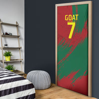 Portugal Football Door Cover Goat Number 7 Greatest Of All Time Abstract Grunge