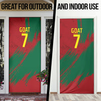 Portugal Football Door Cover Goat Number 7 Greatest Of All Time Abstract Grunge