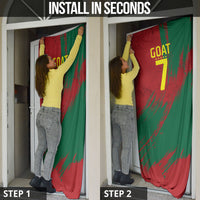 Portugal Football Door Cover Goat Number 7 Greatest Of All Time Abstract Grunge