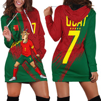 Portugal Football Hoodie Dress Goat Number 7 Greatest Of All Time Abstract Grunge
