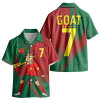 Portugal Football Kid Hawaiian Shirt Goat Number 7 Greatest Of All Time Abstract Grunge
