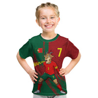 Portugal Football Kid T Shirt Goat Number 7 Greatest Of All Time Abstract Grunge