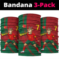 Portugal Football Neck Gaiter Goat Number 7 Greatest Of All Time Abstract Grunge