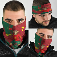 Portugal Football Neck Gaiter Goat Number 7 Greatest Of All Time Abstract Grunge