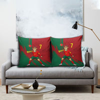 Portugal Football Pillow Cover Goat Number 7 Greatest Of All Time Abstract Grunge