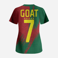 Portugal Football Scrub Top Goat Number 7 Greatest Of All Time Abstract Grunge
