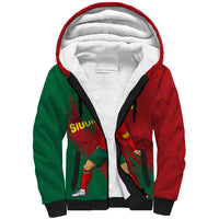 Portugal Football Sherpa Hoodie Goat Number 7 Greatest Of All Time Abstract Grunge