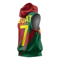 Portugal Football Sleeveless Hoodie Goat Number 7 Greatest Of All Time Abstract Grunge
