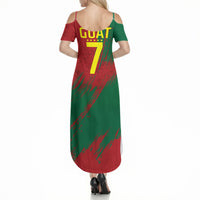 Portugal Football Summer Maxi Dress Goat Number 7 Greatest Of All Time Abstract Grunge