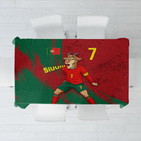 Portugal Football Tablecloth Goat Number 7 Greatest Of All Time Abstract Grunge